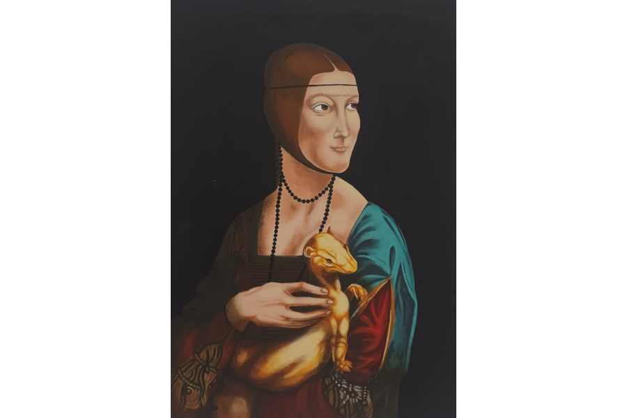 Reproducción de la obra "La Dama del armiño" de Leonardo Da Vinci