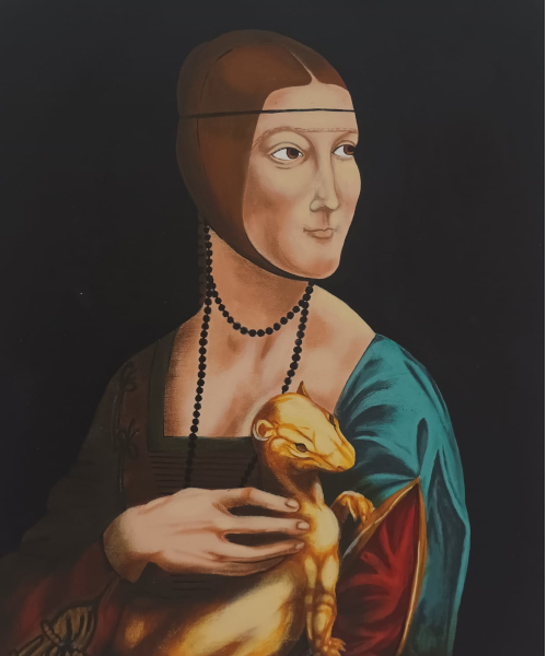 Reproducción de la obra "La Dama del armiño" de Leonardo Da Vinci