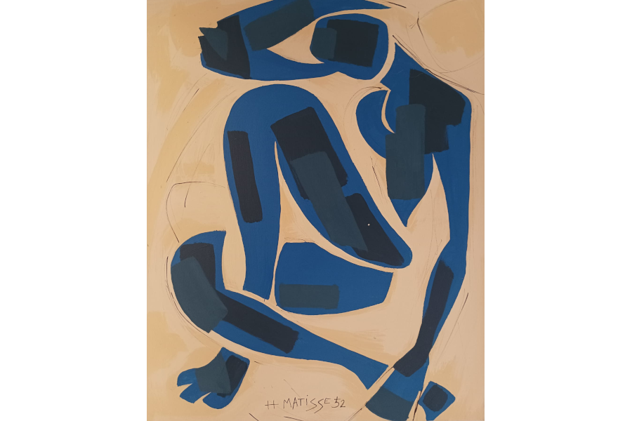 Reproducción de la obra "Desnudo Azul IV" de Henri Matisse