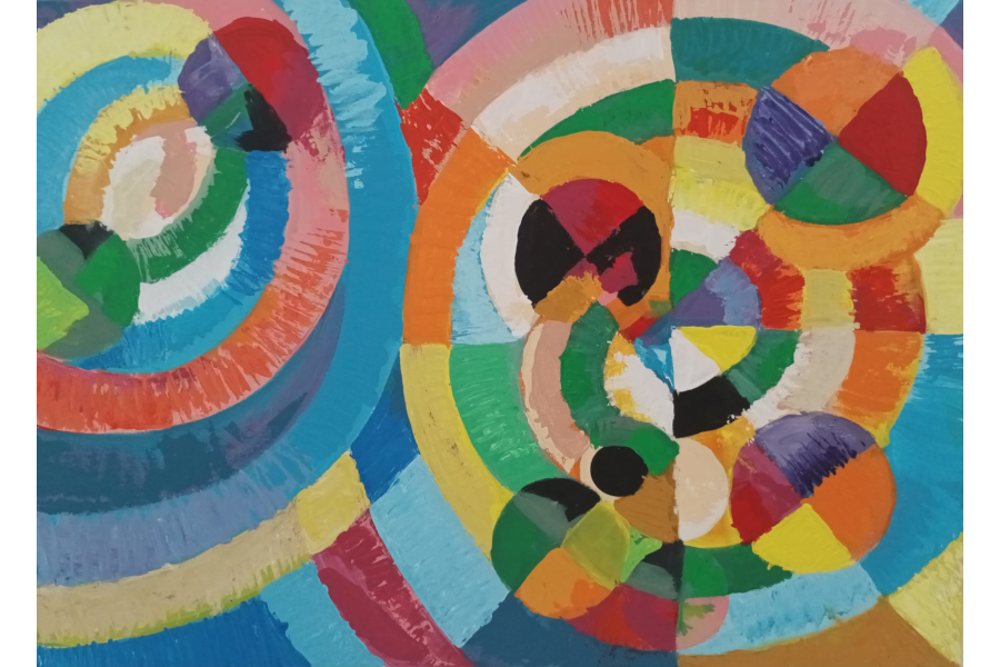 Reproducción de la obra "Formas Circulares" de Robert Delaunay