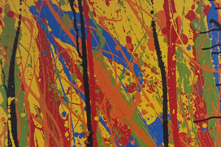 Detalle de la reproducción de la obra número 17 de Jackson Pollock