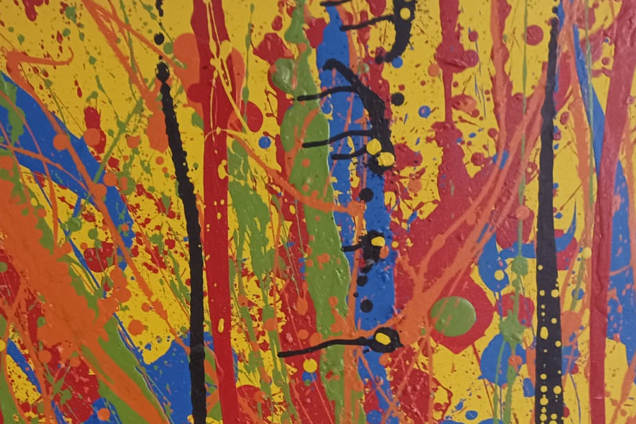 Detalle de la reproducción de la obra número 17 de Jackson Pollock