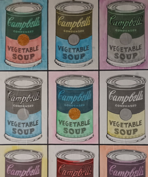 Reproducción de la obra Campbell's Soup Cans de Andy Warhol
