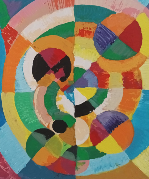 Reproducción de la obra "Formas Circulares" de Robert Delaunay