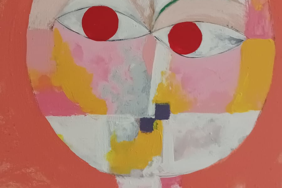 Detalle de la reproducción de la obra Senencio de Paul Klee